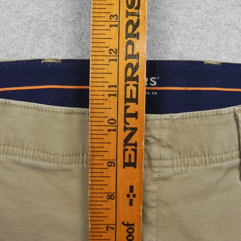 Dockers Chino Shorts Mens 34 Khaki Tan Stretch Cotton Flat Front Casual Walking